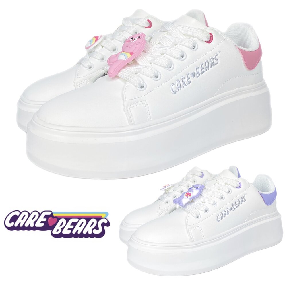 251219094850-彩虹熊 女用厚底小白鞋 皮面帆布鞋 36-40號 carebears