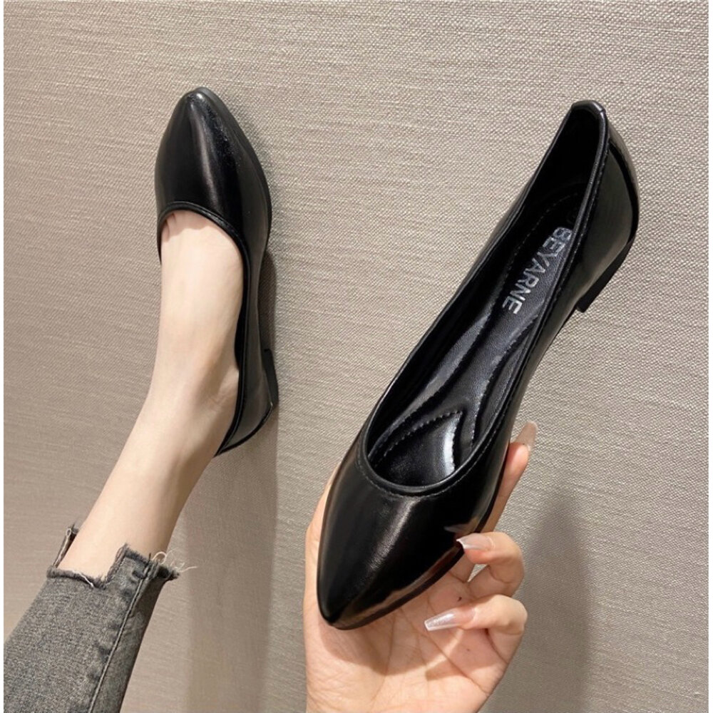 銀色金色平底鞋 娃娃鞋 女鞋 🔥快速出貨🔥 尖頭 黑色 35-41號-圖片-3