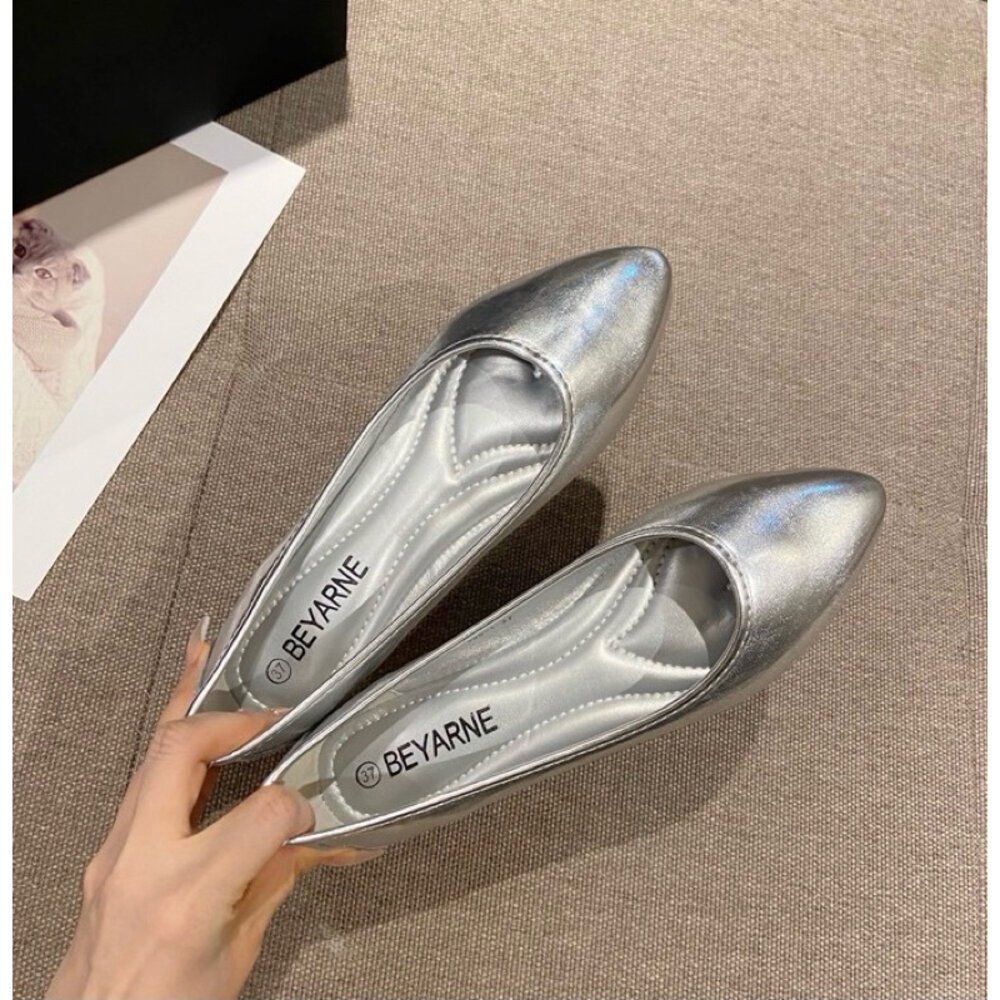 銀色金色平底鞋 娃娃鞋 女鞋 🔥快速出貨🔥 尖頭 黑色 35-41號-圖片-6