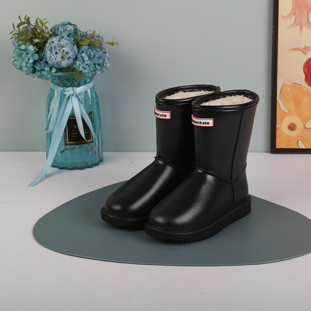 防寒防雨 兒童雪靴 雨鞋 男童女童 靴子 長靴 18-22號 鋪毛-圖片-2