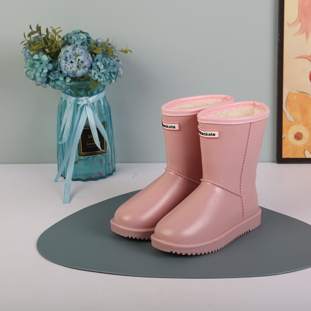 防寒防雨 兒童雪靴 雨鞋 男童女童 靴子 長靴 18-22號 鋪毛-圖片-3