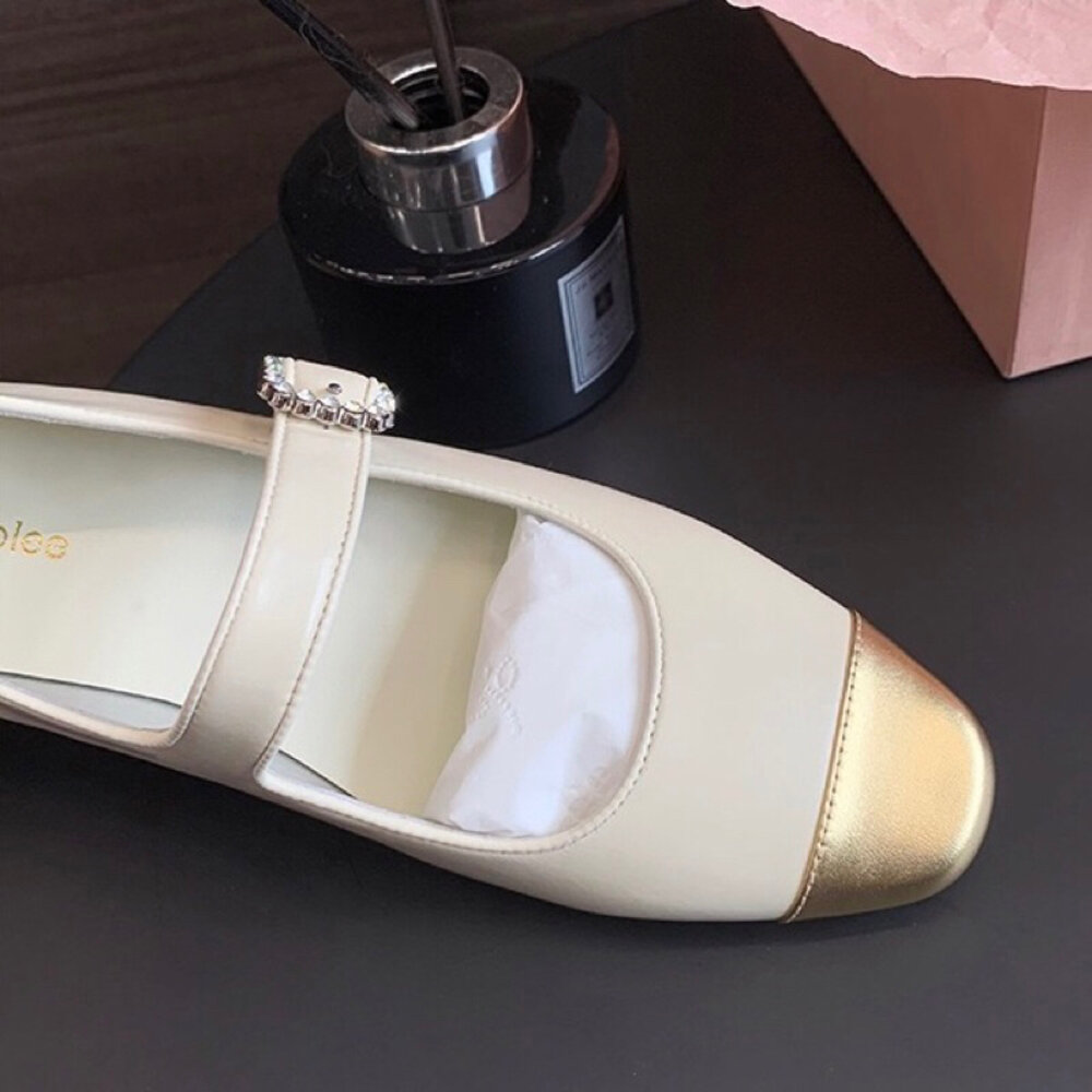 銀色低跟鞋 女鞋 黑色 杏色 圓方頭 🔥台灣現貨🔥 瑪莉珍鞋 高跟鞋 上班鞋-圖片-4