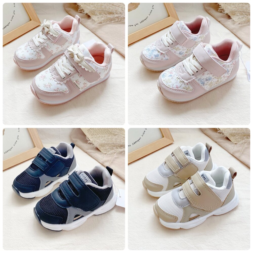 出口日本男童女童運動鞋球鞋15-19號超輕量魔鬼氈