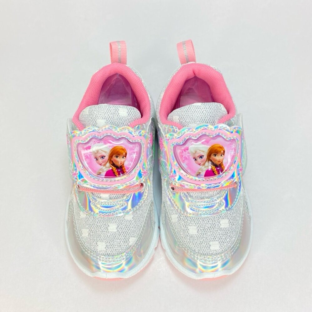 冰雪奇緣 女童電燈鞋 銀色 運動鞋 台灣製造 球鞋 迪士尼 41619-圖片-5