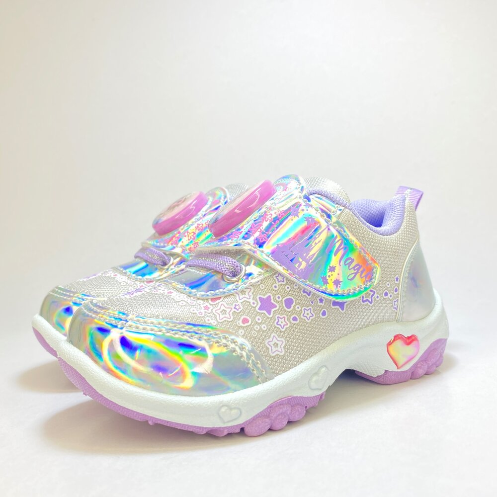 冰雪奇緣 女童電燈鞋 銀色 運動鞋 台灣製造 球鞋 迪士尼 41619-圖片-6