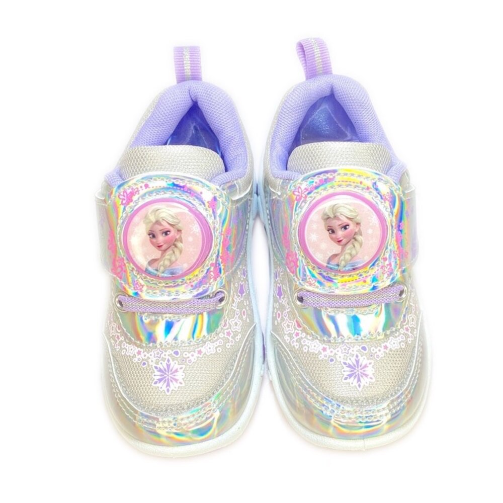 冰雪奇緣 女童電燈運動鞋 銀色 台灣製造 球鞋 迪士尼 41619-圖片-9