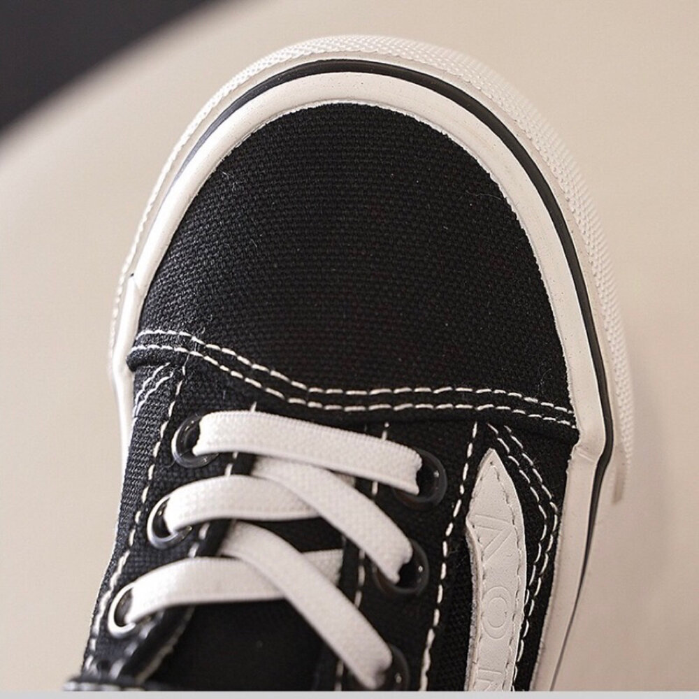 兒童帆布鞋 男童休閒鞋 板鞋 15-23號 🔥台灣現貨🔥 黑色 布鞋-圖片-5