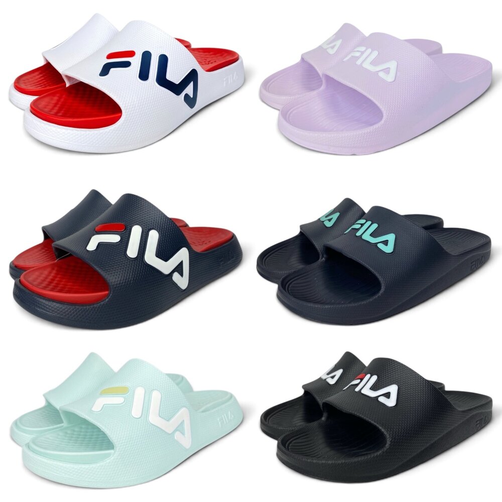 260118004027-Fila 男女拖鞋 休閒運動 厚底 玩水 足弓 防水 粉色 藍色