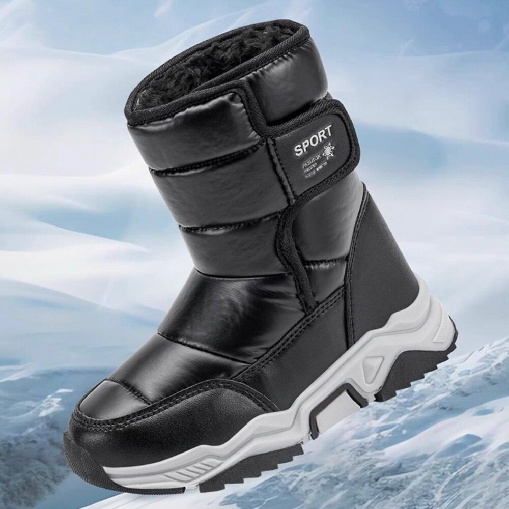 兒童保暖雪靴 男童女童 防水 靴子 童靴 台灣現貨 15-22公分-圖片-1