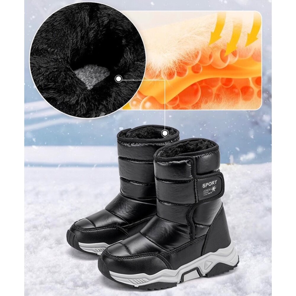 兒童保暖雪靴 男童女童 防水 靴子 童靴 台灣現貨 15-22公分-圖片-2