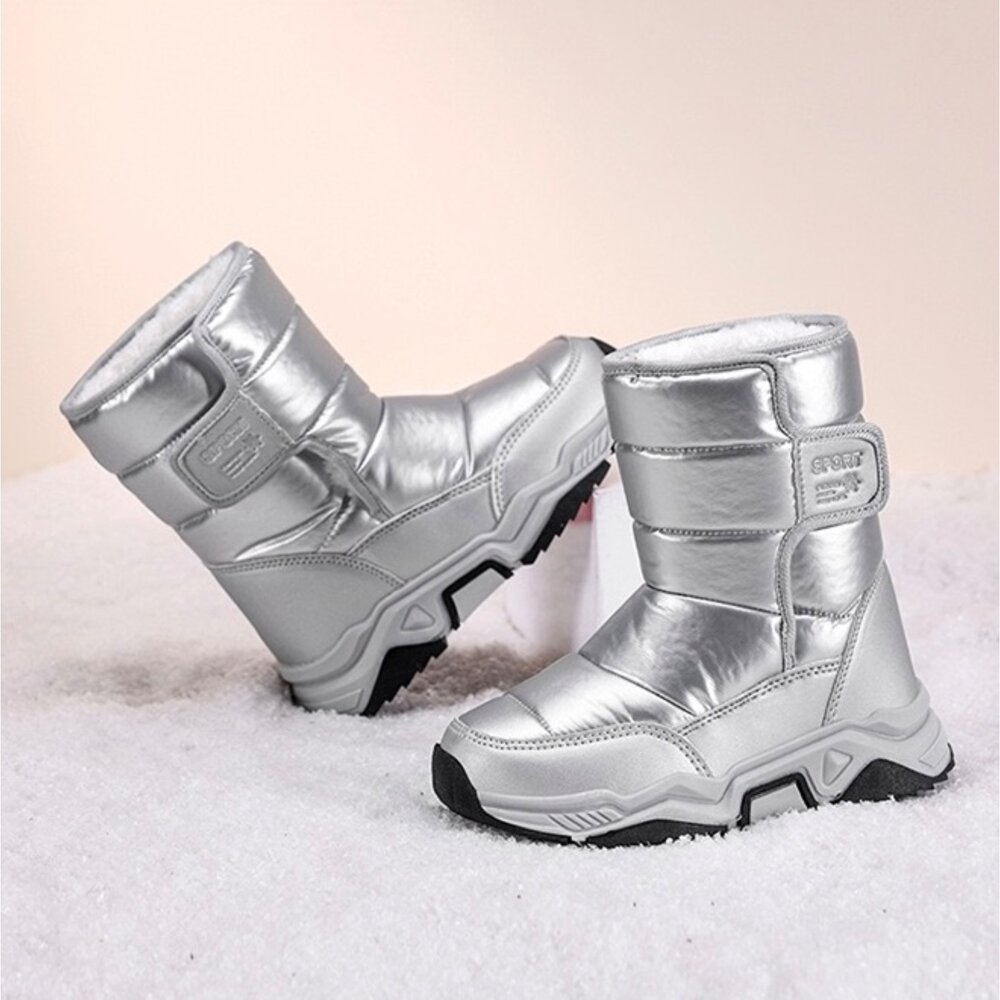 兒童保暖雪靴 男童女童 防水 靴子 童靴 台灣現貨 15-22公分-圖片-7