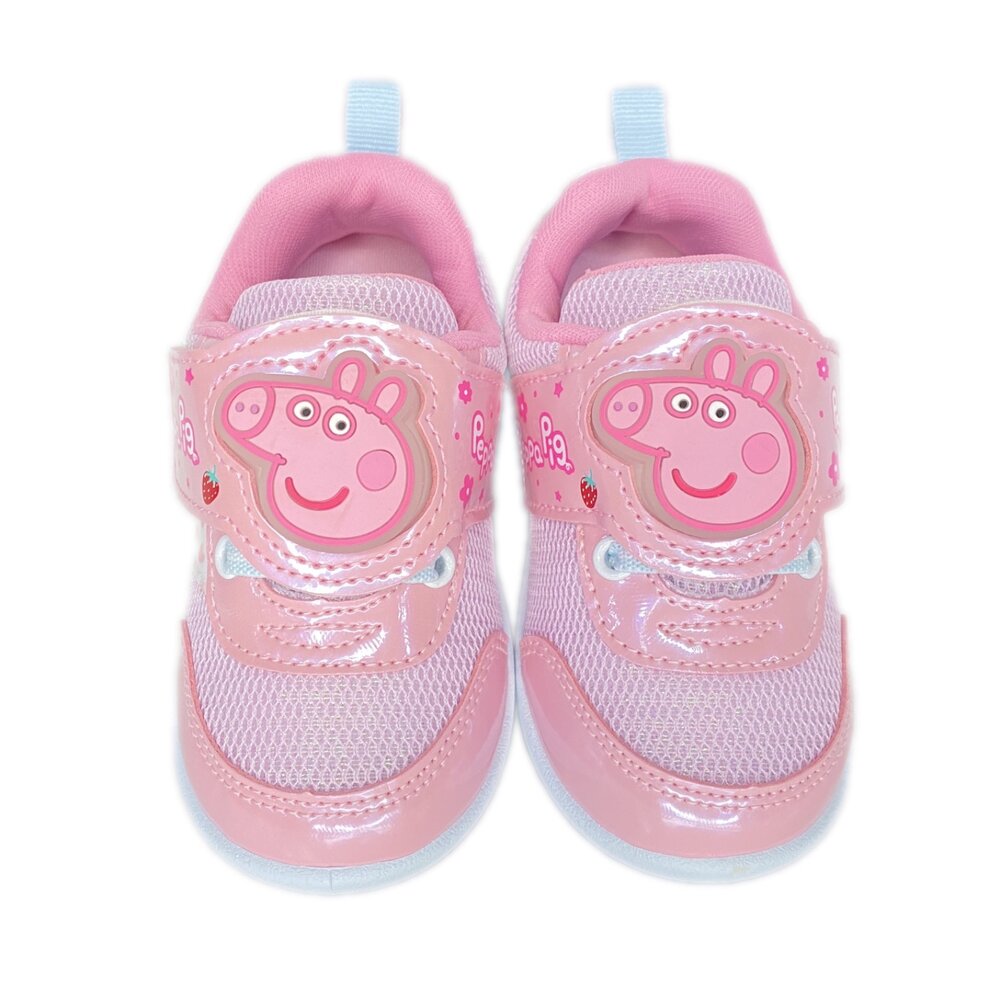 佩佩豬 女童運動鞋 台灣製 粉紅豬小妹 正版授權 魔鬼氈 電燈鞋 球鞋 童鞋 15-19號-圖片-1