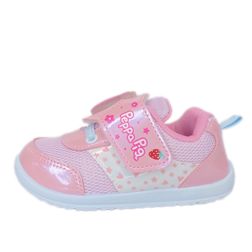 佩佩豬 女童運動鞋 台灣製 粉紅豬小妹 正版授權 魔鬼氈 電燈鞋 球鞋 童鞋 15-19號-圖片-2