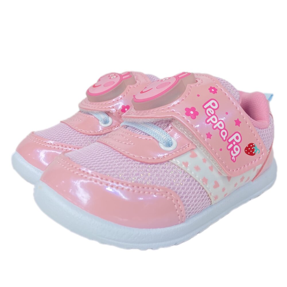 260210074422-佩佩豬 女童運動鞋 台灣製 粉紅豬小妹 正版授權 魔鬼氈 電燈鞋 球鞋 童鞋 15-19號