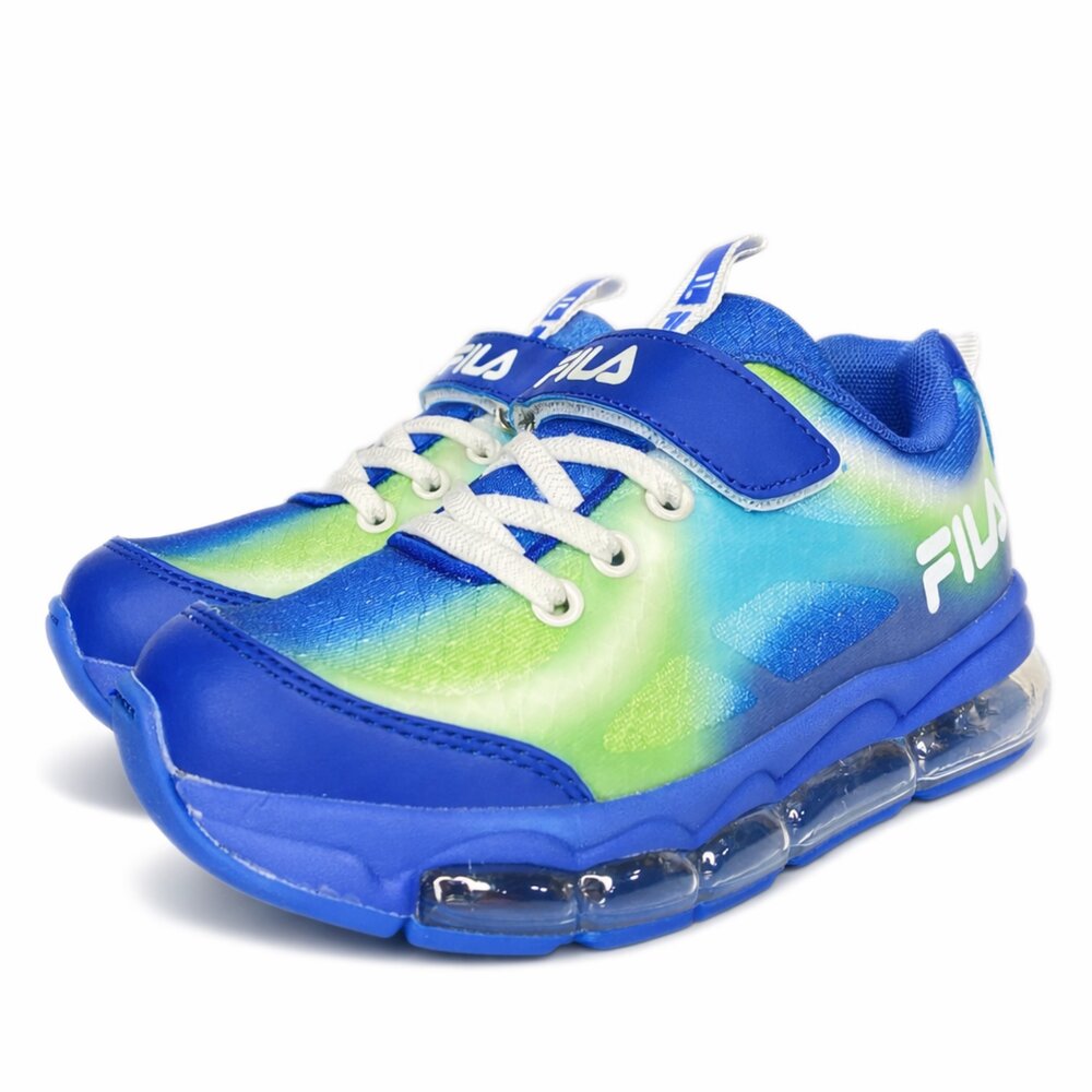 FILA 氣墊運動鞋 童鞋 男童女童 機能鞋 魔鬼氈 透氣 足弓鞋墊 後跟穩固 正品-圖片-1