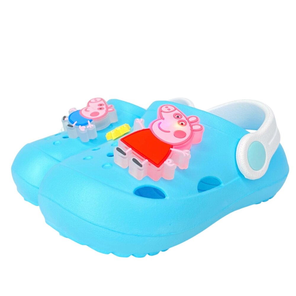 佩佩豬 兒童亮燈拖鞋 男童女童 園丁鞋 粉紅豬小妹 布希鞋 電燈-圖片-1