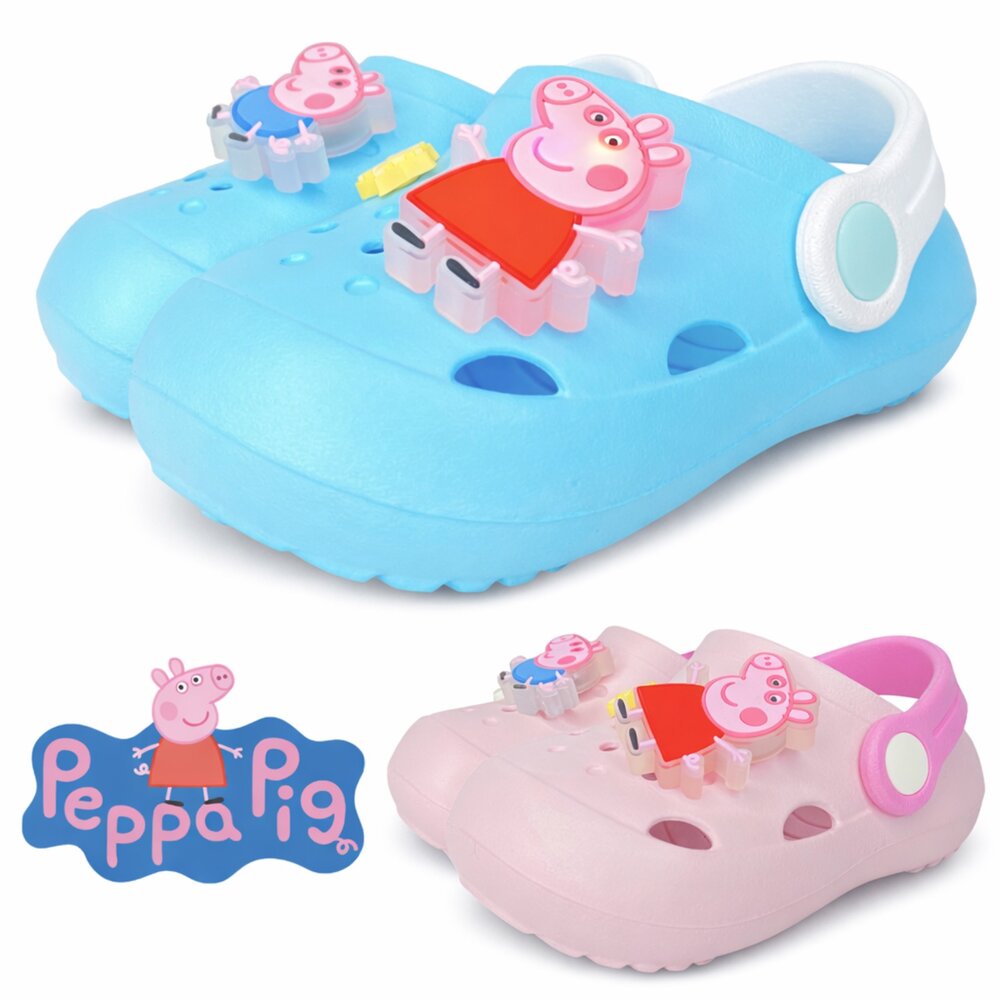 260320073634-佩佩豬 兒童亮燈拖鞋 男童女童 園丁鞋 粉紅豬小妹 布希鞋 電燈