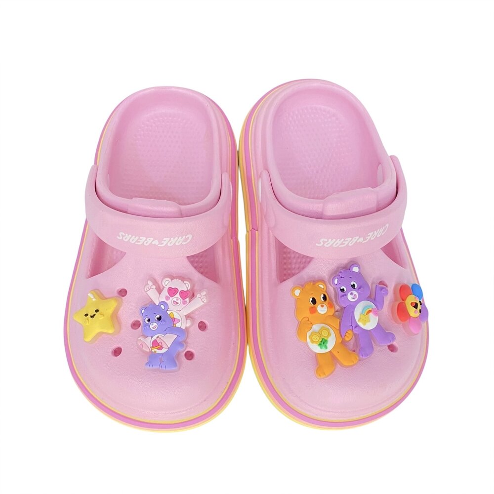彩虹熊 女童拖鞋 洞洞鞋 玩水防滑 護趾拖鞋 兒童 carebears 愛心小熊-圖片-2