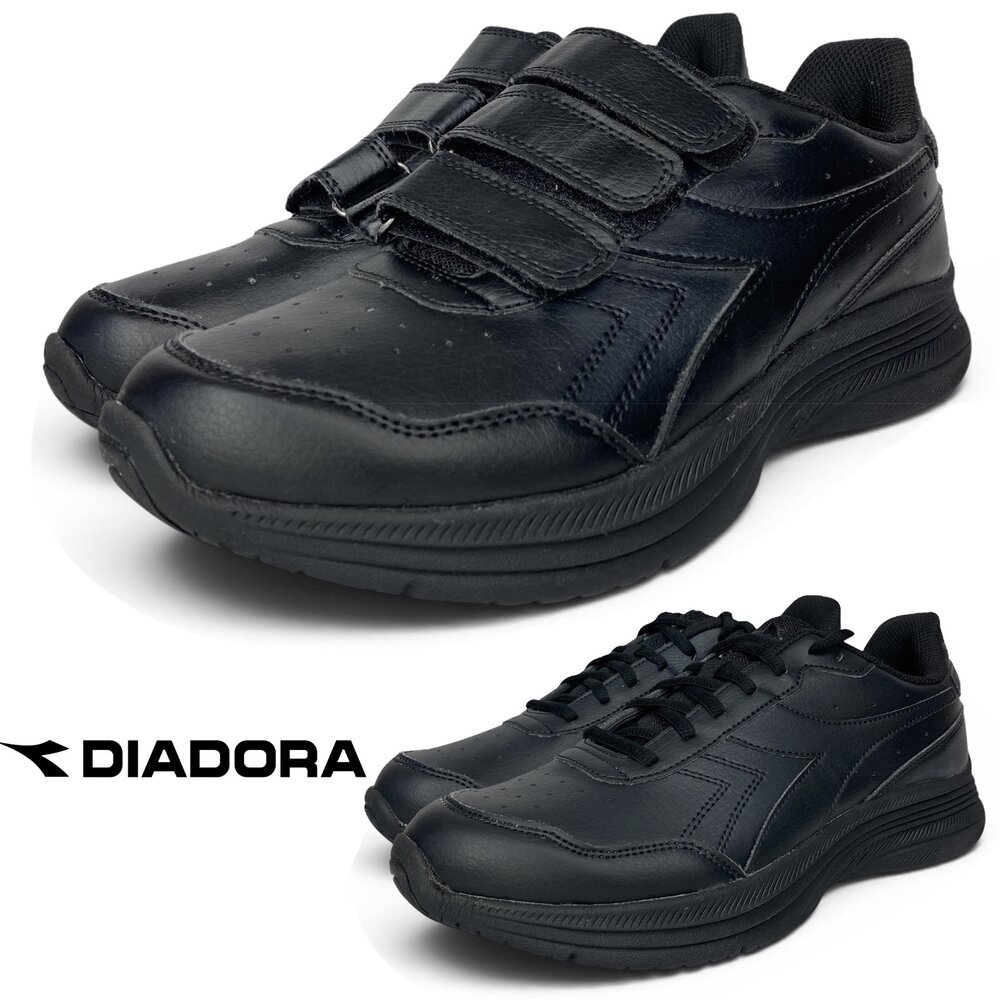 260629195925-Diadora 防水全黑運動鞋 男人 黑色 防滑 魔鬼氈 學生鞋 廚師鞋