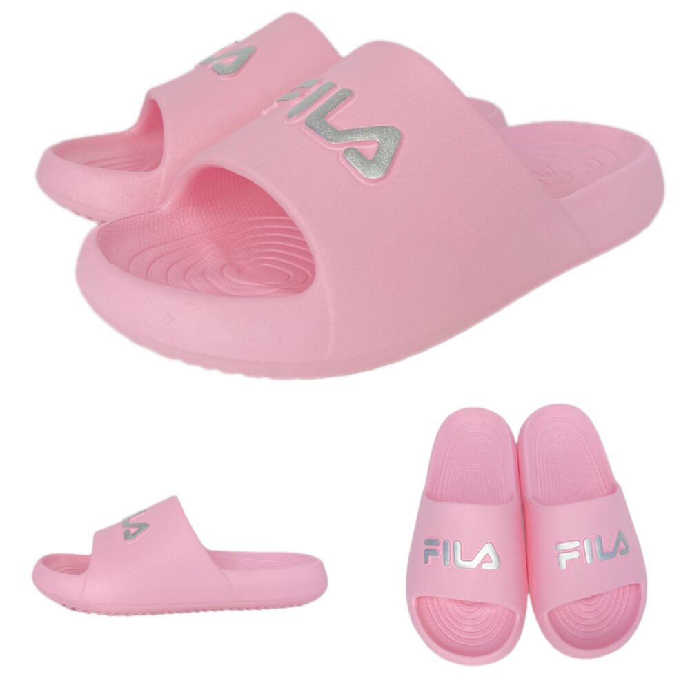 Fila 休閒玩水拖鞋 17-24號 兒童女用 全新正品 足弓 男童女童童鞋 斐樂 白色粉色 免運-圖片-2