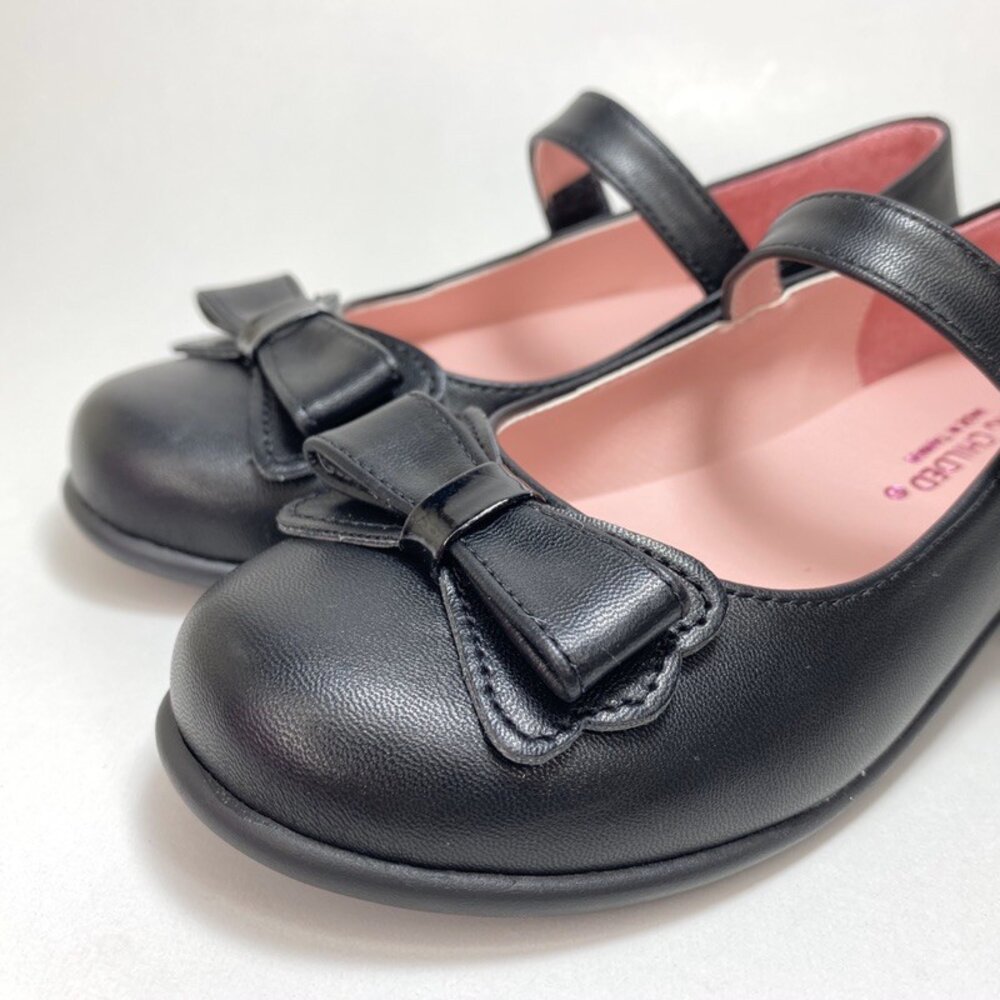 女童黑皮鞋 真皮學生鞋 黑色 台灣製 素面蝴蝶結 花童鞋 King childed-圖片-5