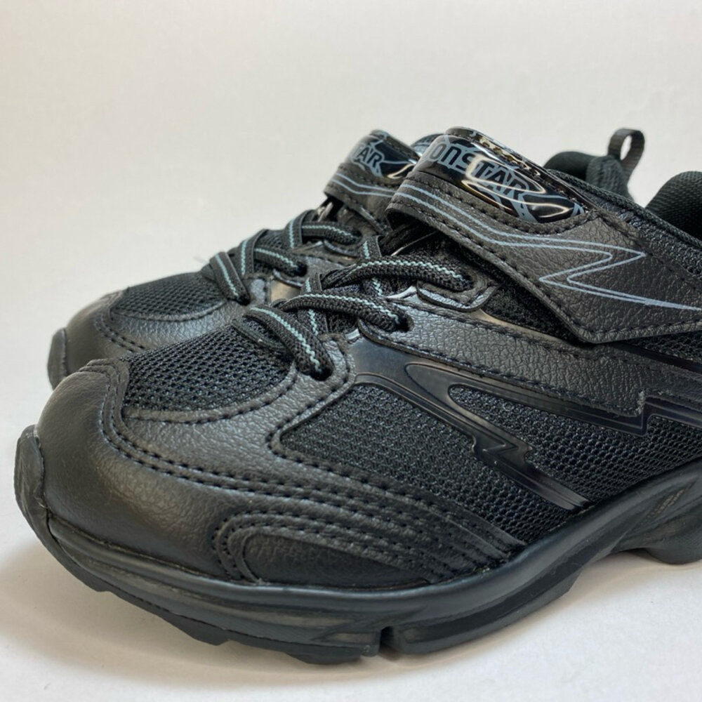 Moonstar 全黑輕量運動鞋 黑色球鞋布鞋 男童 女童 魔鬼氈 19-24.5號-圖片-5