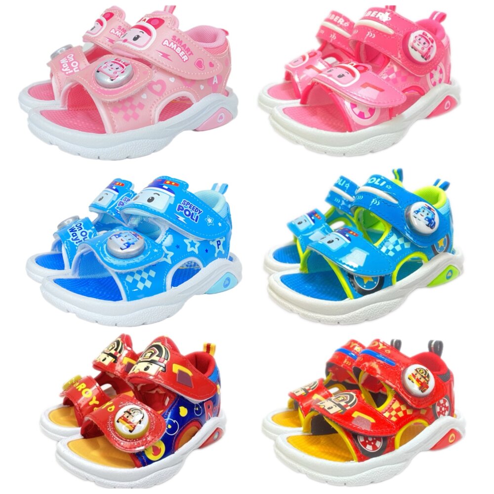 4517655629-波力涼鞋 童鞋 運動休閒電燈涼鞋 安寶羅伊 台灣製 16-20號 男童女童  幼稚園國小