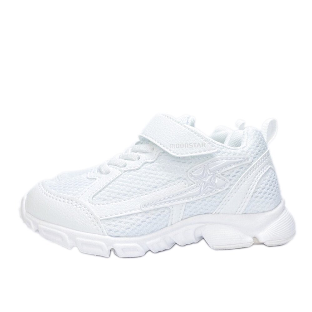 Moonstar 全白運動鞋 學生鞋 球鞋 新款 白色 月星 大童 中童 寬楦 3E-圖片-3