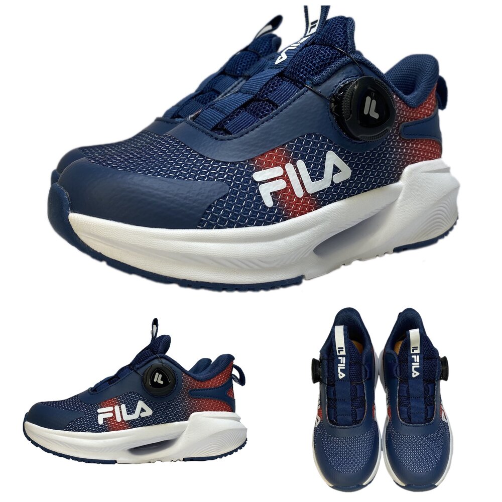 Fila 氣墊運動鞋 旋鈕鞋 球鞋 矯正鞋 康特杯 氣墊鞋 正品 男童女童 童鞋-圖片-11