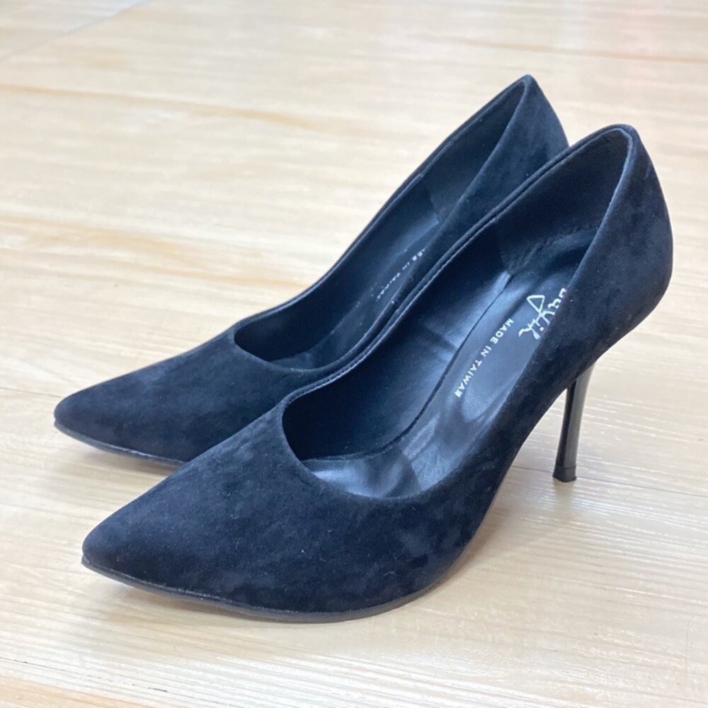 高跟鞋 尖頭 上班鞋 晚宴鞋 新娘鞋 台灣製 細跟 黑色 皮面 絨面 駝色 銀色-圖片-7