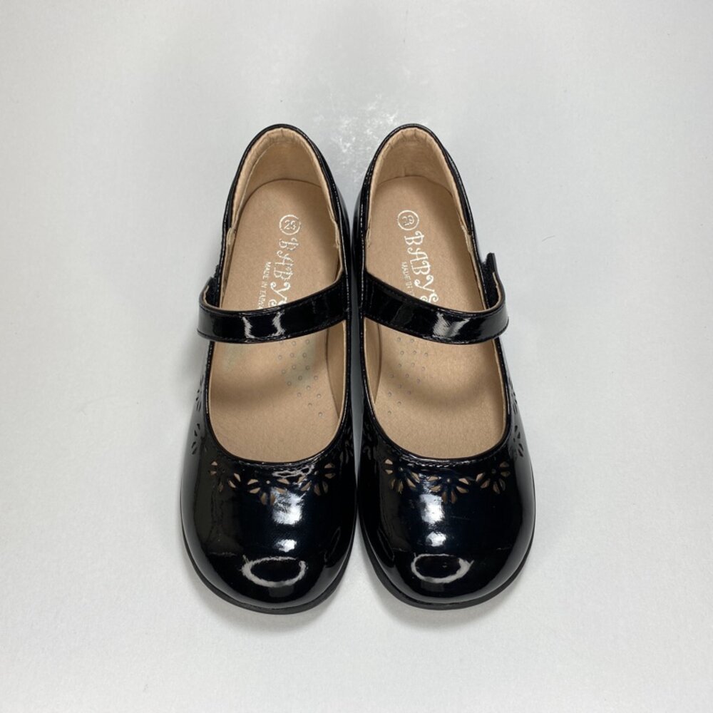 女童皮鞋 黑色全黑 漆皮亮面皮鞋 台灣製 花童鞋 公主鞋 圓頭-圖片-2