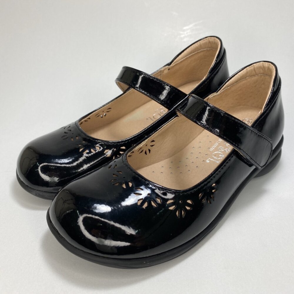 女童皮鞋 黑色全黑 漆皮亮面皮鞋 台灣製 花童鞋 公主鞋 圓頭-圖片-3