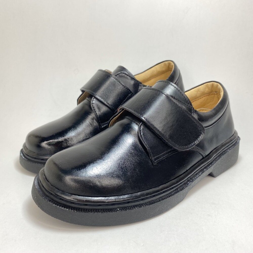 SDIK 全真皮 男童皮鞋 學生鞋 花童鞋 台灣製 手工皮鞋 牛皮 童鞋 黑色 魔鬼氈-圖片-1