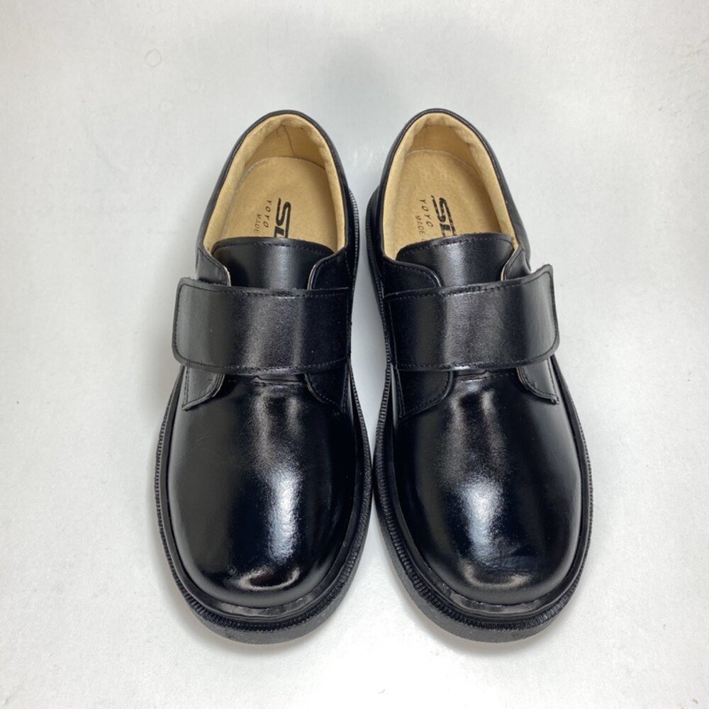 SDIK 全真皮 男童皮鞋 學生鞋 花童鞋 台灣製 手工皮鞋 牛皮 童鞋 黑色 魔鬼氈-圖片-3