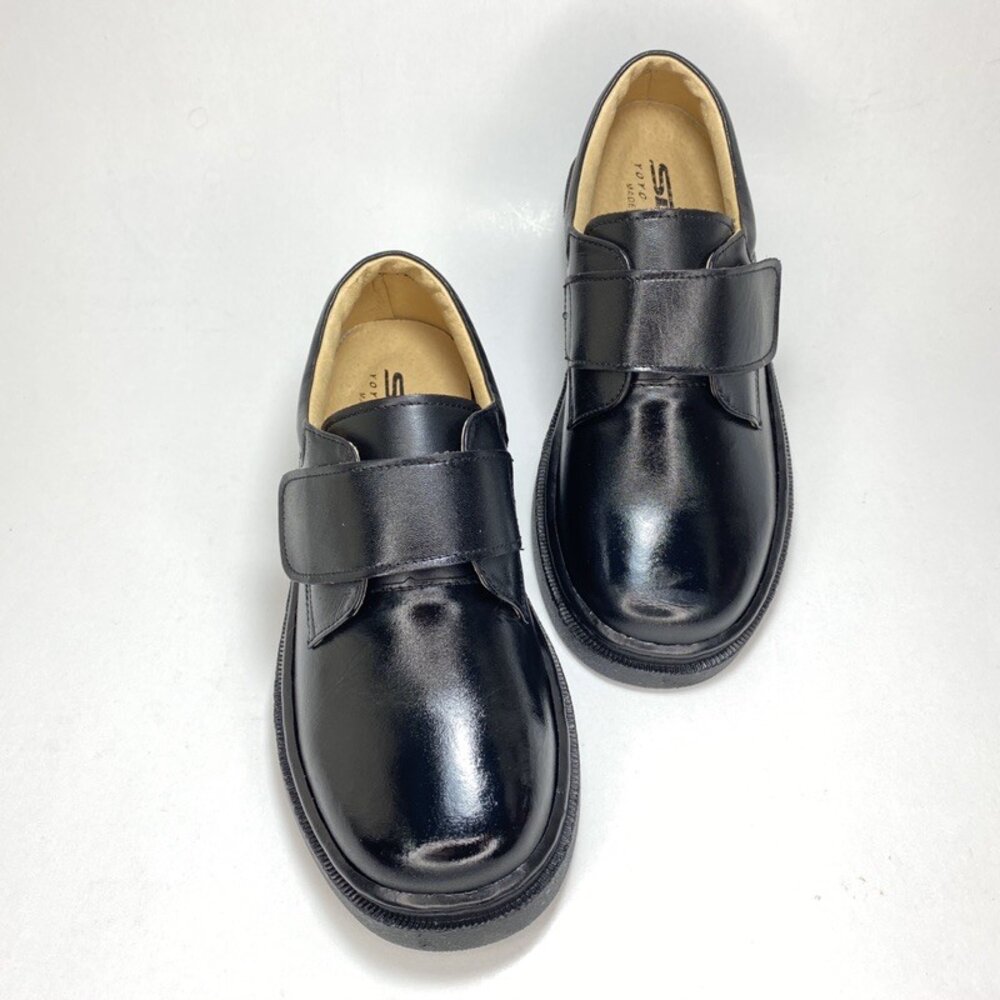 SDIK 全真皮 男童皮鞋 學生鞋 花童鞋 台灣製 手工皮鞋 牛皮 童鞋 黑色 魔鬼氈-圖片-4