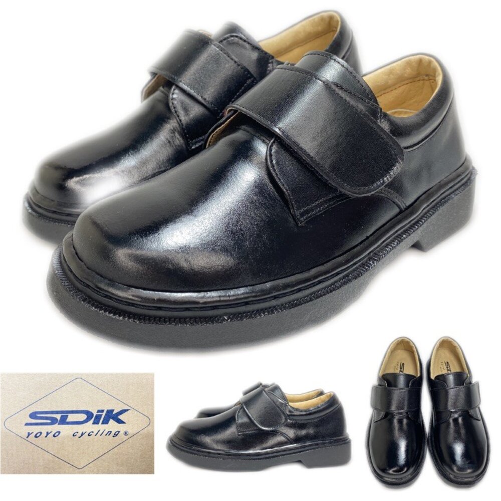 SDIK 全真皮 男童皮鞋 學生鞋 花童鞋 台灣製 手工皮鞋 牛皮 童鞋 黑色 魔鬼氈 封面照片