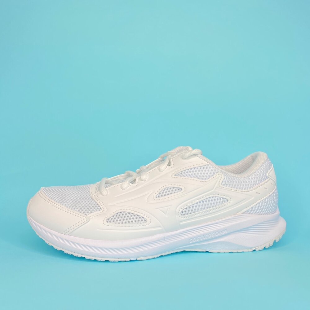 美津濃 mizuno 全白球鞋 學生鞋 運動鞋 23-29號 白鞋-圖片-2