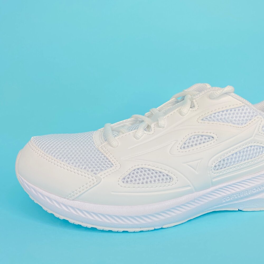 美津濃 mizuno 全白球鞋 學生鞋 運動鞋 23-29號 白鞋-圖片-3