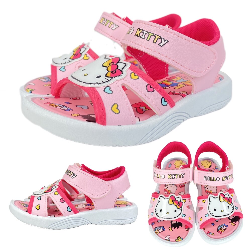 Hellokitty 涼鞋 運動休閒 魔鬼氈 女童 15-23號 大耳狗 童鞋 凱蒂貓 台灣製-圖片-3