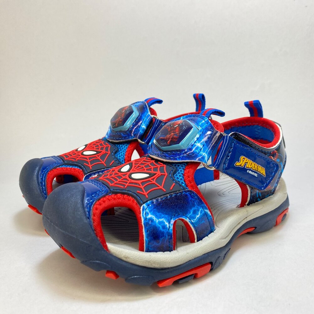 波力 冰雪奇緣 護趾涼鞋 水涼鞋 電燈鞋 童鞋 運動涼鞋 羅伊 蜘蛛人 艾莎 安娜 魔鬼氈-圖片-2