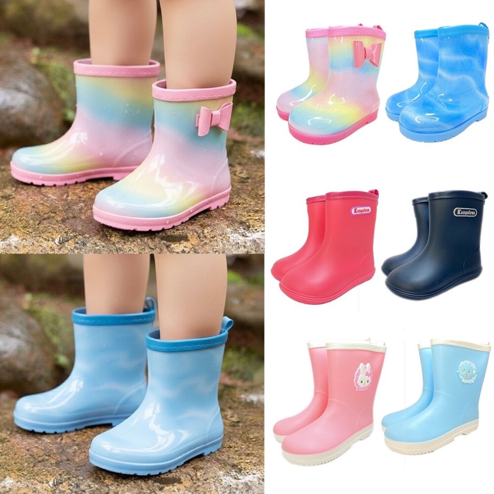 9977161935-兒童雨鞋 雨靴 15-24號 大童 中童 🔥台灣現貨🔥 出口日本 男童 女童 彩虹雨鞋