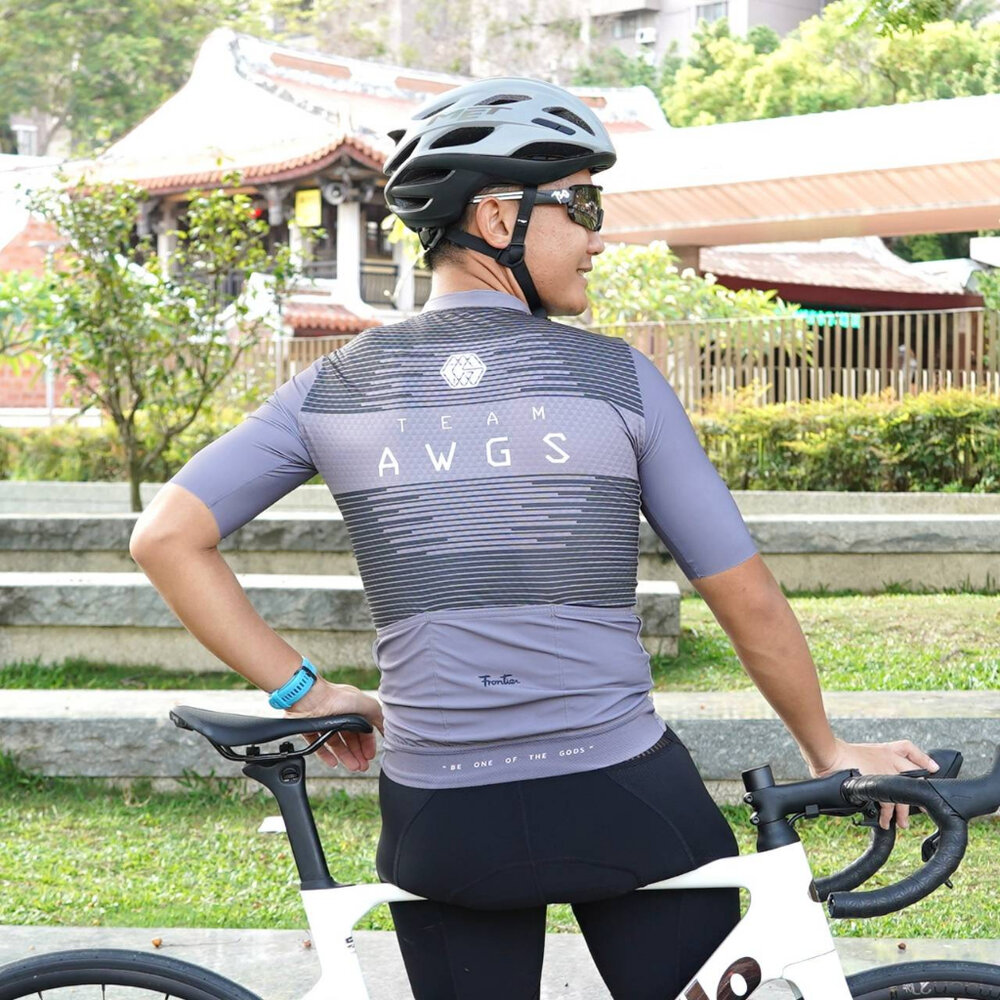 TEAM AWGS 車隊版車衣 Frontier競賽版型 快速排汗 修身 灰色肥宅版-圖片-3