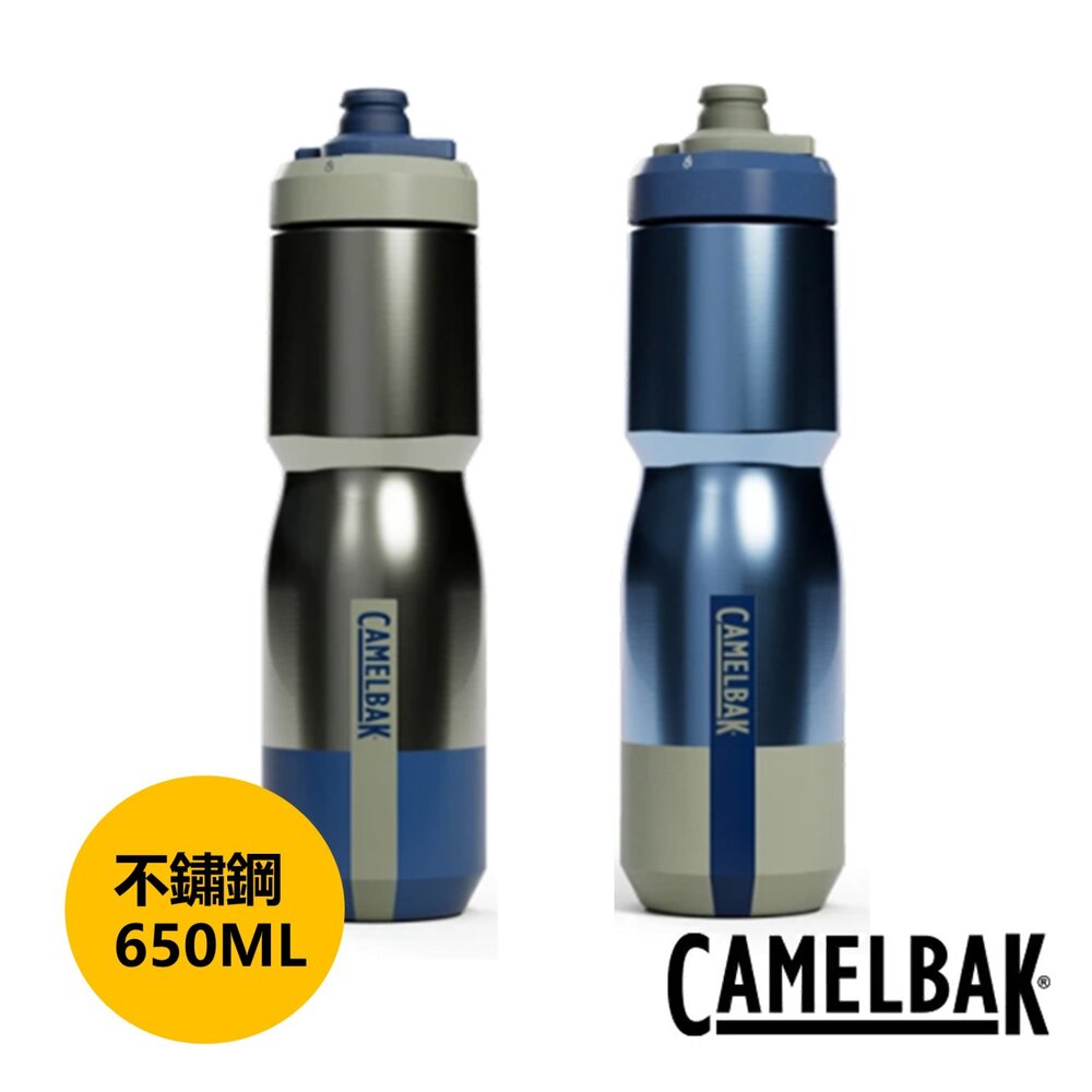 22574325581-CAMELBAK 650ml Podium 競速真空保冰單車水瓶 水星藍 深海藍