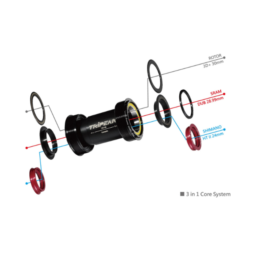 Tripeak T47/68MM 三合一BB SHIMANO DUB 3D+ 大盤適用 陶瓷/鋼珠 培林-圖片-1