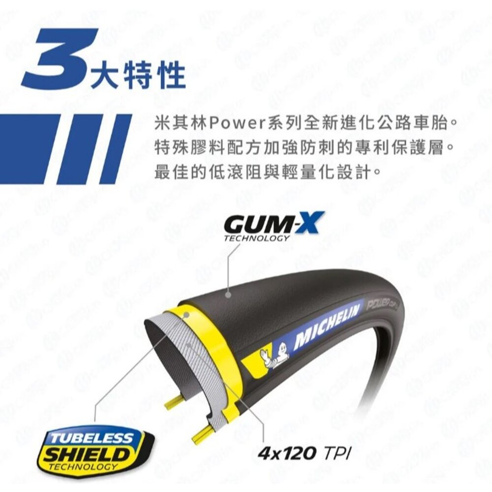 Michelin Power Cup 米其林 公路車外胎 25C 28C 開口胎 有內胎 一級胎 低滾阻-圖片-2