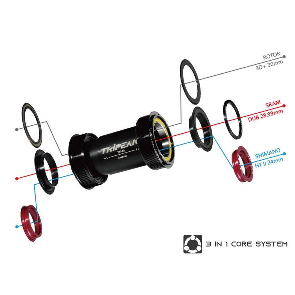 Tripeak BSA 68MM 三合一BB SHIMANO DUB 3D+ 大盤適用 陶瓷/鋼珠培林-圖片-1