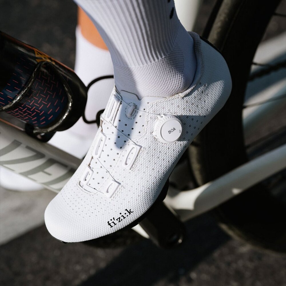 出清 FIZIK TEMPO DECOS CARBON WIDE 寬楦 碳纖卡鞋 自行車鞋 白-圖片-6