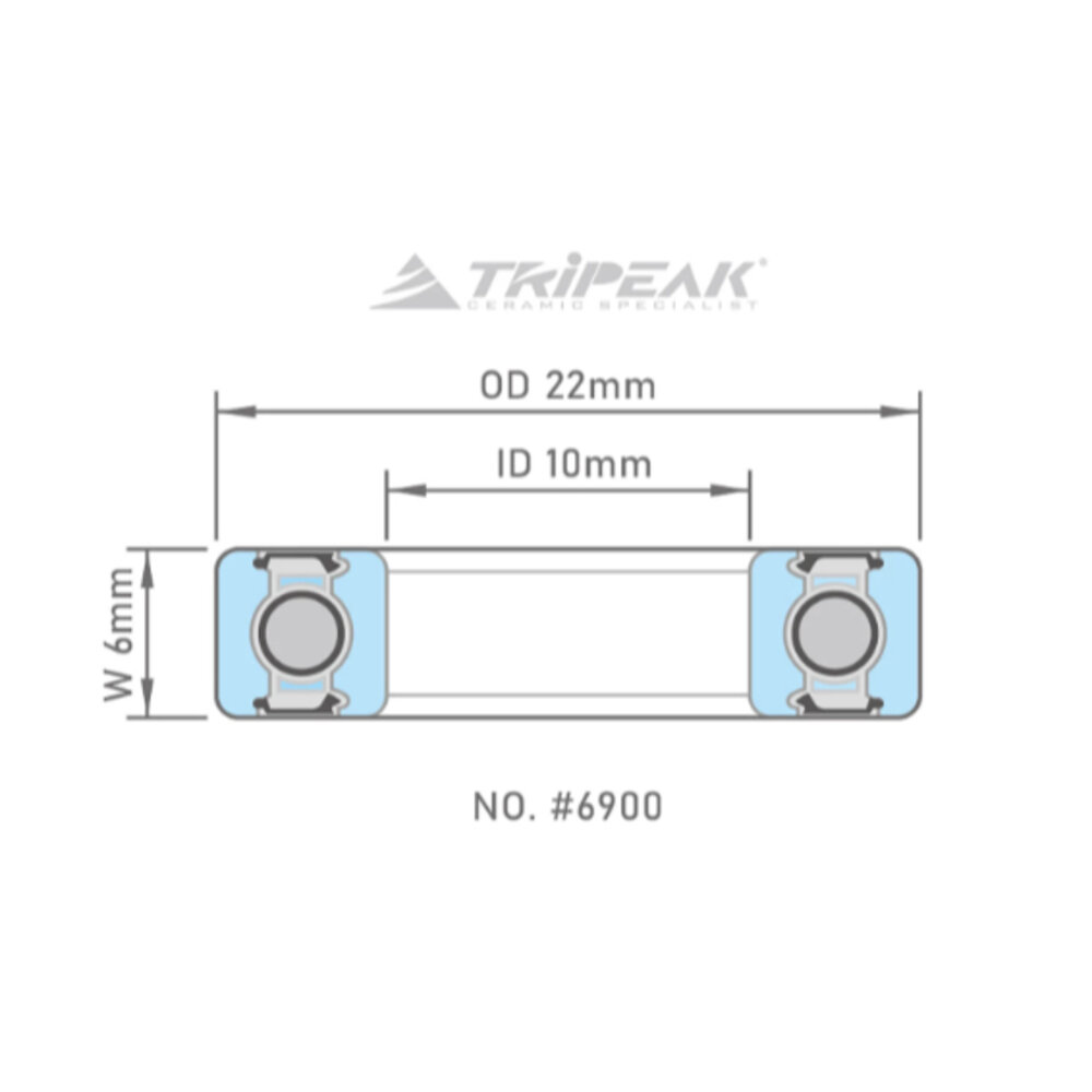 40175679655-TRIPEAK 鋼珠/陶瓷培林 6900 10 x 22 x 6MM HUB BEARING