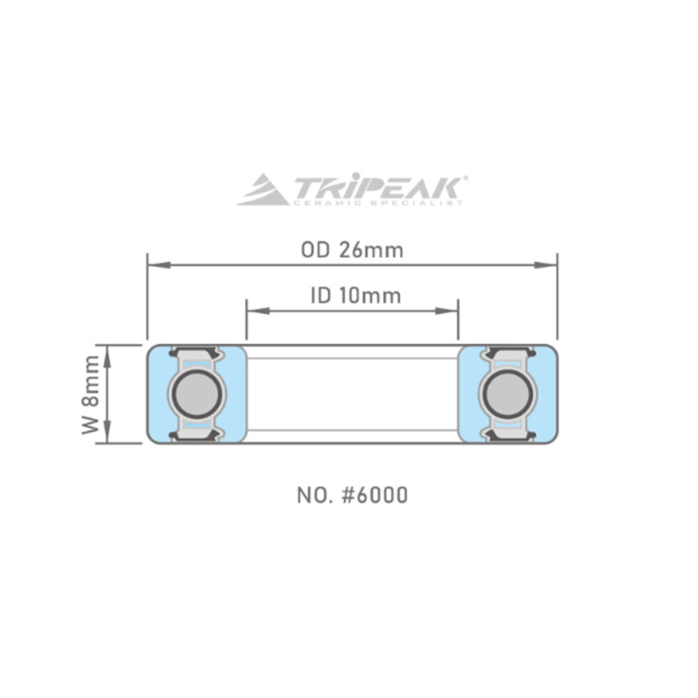40375684884-TRIPEAK 鋼珠/陶瓷培林 6000 10 x 26 x 8MM HUB BEARING