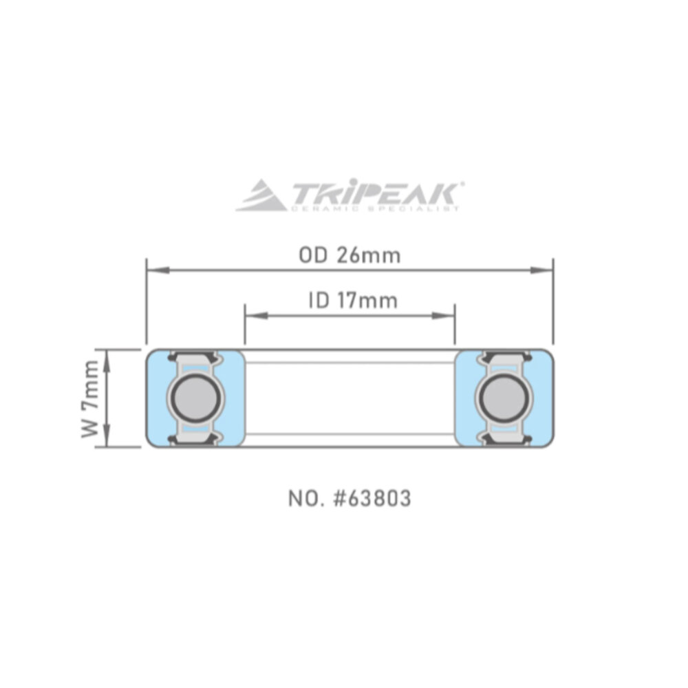 42125679351-TRIPEAK 鋼珠/陶瓷培林63803 17 x 26 x 7MM HUB BEARING